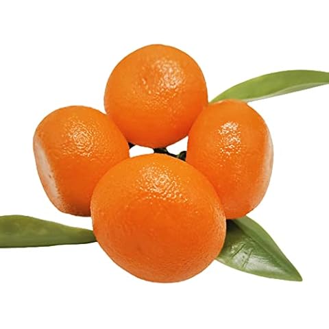 Henfear 3pack Artificial Mini Oranges Small Foam Faux Oranges Decor Realistic with Green Leaves Artificial Oranges for Decoration Simulation Orange for Kitchen Table Photography Cover