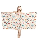 NDISTIN Mushroom Washcloth Beach Towels Lightweight Portable Hand Towel Bathing Rugs