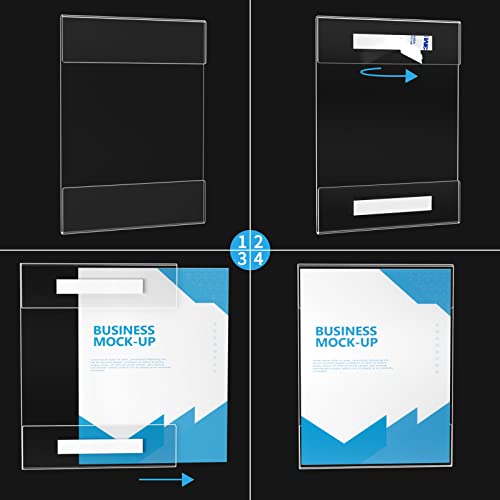Panneau mural plexi A4 support de menu acrylique transparent HIIMIEI porte-affiche adhésif fixe - 2