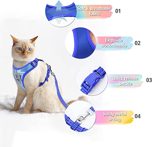 Supet Harnais et Laisse pour Chat - Anti-Fuite - Réglable avec Bandes réfléchissantes - Laisse et Harnais universels pour Chat/Chiot - Gris - S - Image 5