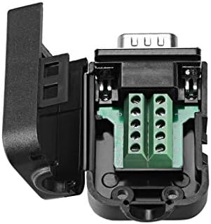 sourcing map D-sub DB9 Breakout Board Connector with Case 9 Pin 2 Row Male RS232 Serial Port Solderless Terminal Block Adapter with Thumb Screws