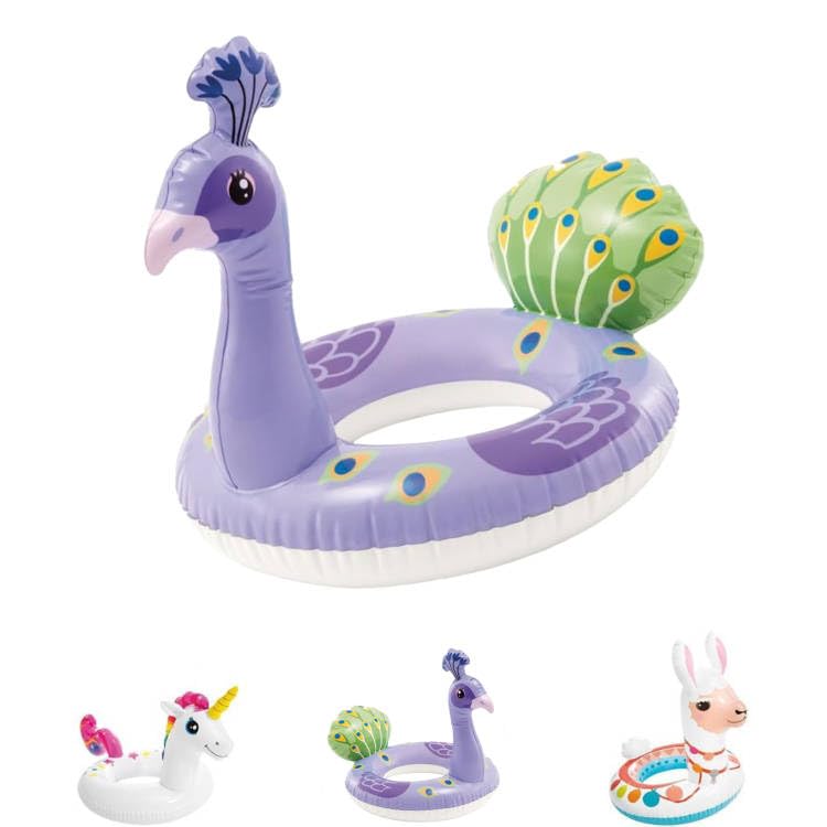 POPOYU Pool Inflatables Pool Floats,Inflatable Swimming Rings for Adults Kids,Pool Tubes Swimming Pool Toys Rubber Ring for Swimming Pool Beach Party Decorations,Kids Summer Gifts(Peacock)