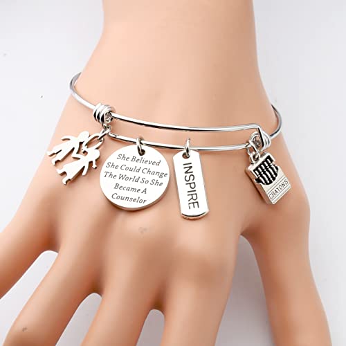 Image of bobauna Counselor Gift School Counselor Bracelet So She Became A Counselor Appreciation Gift
