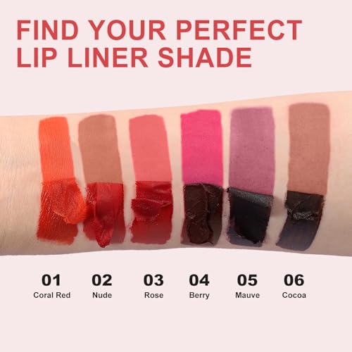 Image of Peel Off Lip Stain Liner, Moisturizing Waterproof Long Lasting Lip, Transfer Proof Non-Stick Cup Lip Liner for All Skin Tones (Rose)