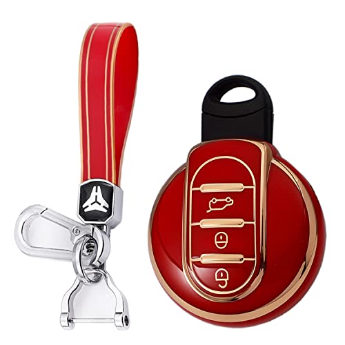 KUNIO BMW専用 キーホルダー キーケース キーカバー オシャレ MINI ミニ クーパー クーパーS クロスオーバー カントリーマ クラブマン Fシリーズ F54 F55 F56 F57 F60 2013-2021 傷防止 高級 巧み 3ボタン レ