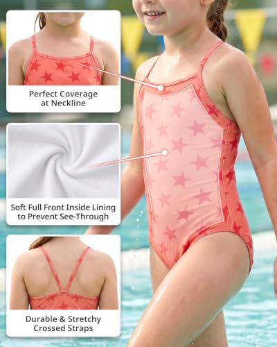 Image of weVSwe Baby Girl Swimsuit One Piece Swimsuit Cute Toddler Girls Sleeveless Bikini Kids 2-10 Years