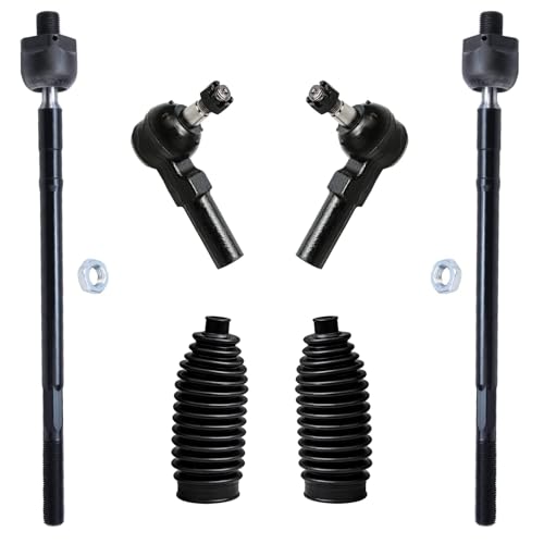 Detroit Axle - Front 6pc Tie Rods Kit for 2000-2006 Mazda MPV, 4 Inner Outer Tie Rod Ends 2 Boots 2001 2002 2003 2004 2005 Replacement