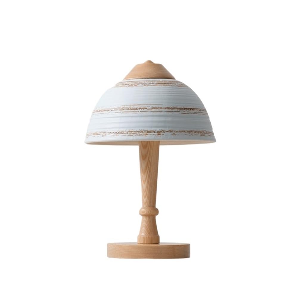 Hhmmei2024-23 Table Lamps Ceramic Table Lamp Wooden Retro Living Room Bedroom Tea Hotel Decoration(Natural)
