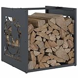 Assemblage requis : oui Tomostar Range Bûche Vertical, Range Bois Étagère à Bûches Support pour Bois de Cheminée Portant de bois chauffage anthracite 40x40x40 cm