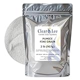 ClearLee Cosmetic Grade Pumice - 100% Pure Natural Grain/Powder - Great For Skin Exfoliation in DIY Soaps, Masks, Scrubs for Face, Body, Foot (2lb, Fine Grain)