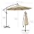twocorn 10ft Patio Umbrella with Solar LED Offset Hanging Market, Aluminum Polyester Solar Umbrella w/Tilt Adjustment for Backyard, Poolside