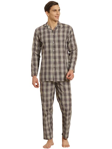 Image of SOJANYA (Since 1958 Men's Cotton Checked Nightsuit Set