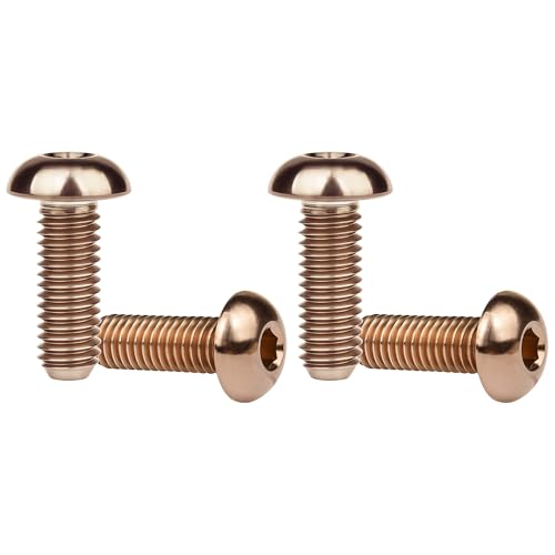 Image of Titanium Bolt M3 8 10 12 15mm Allen Key Head Screws for Bicycle Pack of 4 (Bronze, M3x15mm)