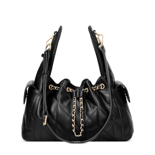 Bolso tote acolchado de cuero para mujer con correa ajustable miniatura 1