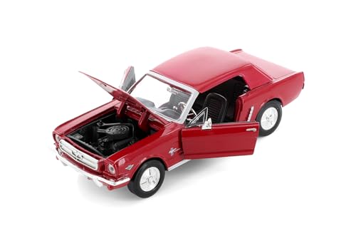 Modelo a escala 1:24 1964 1/2 Mustang Hardtop rojo miniatura 4
