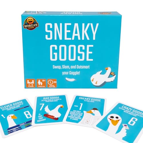 Worgan Games Sneaky Goose: Quick Thinking Memory Game for Kids, Teens & Adults - 2-6 Players - Ages 8+