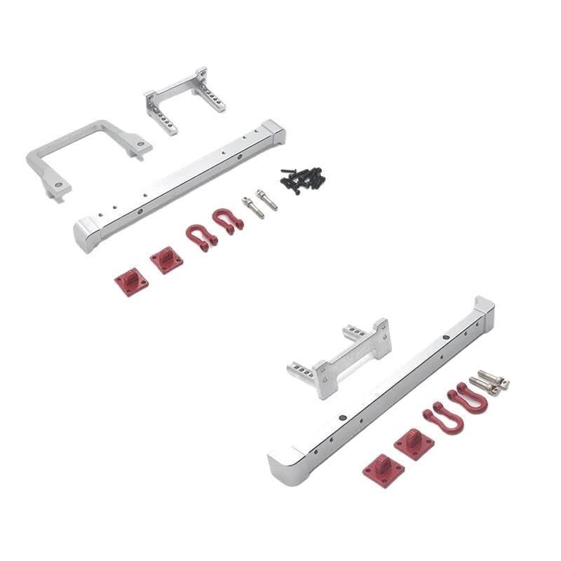 Metall Stoßstangen Set vorne hinten mit Seilwinden-Halterung 1/12 RC