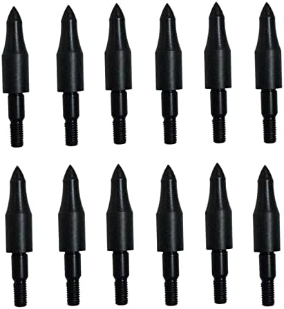 12pcs Custom High Precision 125 Grain Field Points, 125gr Crossbow Arrow Tips for Bow and Arrow Target Practice, Screw-In Bullet Points for 5/16 Inch Arrows, Hunting Archery Target & Accessories