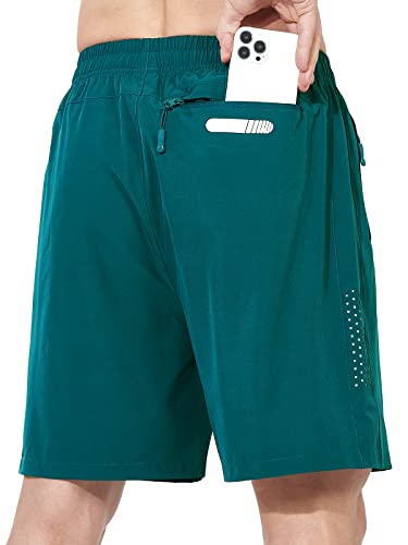 NORTHYARD Men's Athletic Hiking Shorts Quick Dry Workout Shorts 7"/ 9"/ 5" Lightweight Sports Gym Running Shorts Basketball Exercise PEACOCKBLUE XL - 7