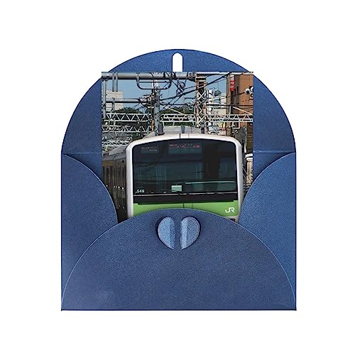 日本電車 電車柄 鉄道車両 誕生日カード メッセージカード おしゃれ グリーティングカード クリスマスカード 感謝状 封筒付き グリーティングライフ ニバーサリー 母プレゼント 卒業手作りの 人気 贈り物 Blue bn67