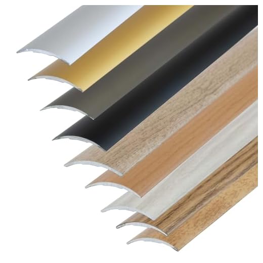 Dalsys Übergangprofil selbstklebend Übergangsleiste, Bodenleiste aus Aluminium eloxiert - Ausgleichsprofil für Laminat- & Parkettböden, Türschwelle, 100cm x 60mm Silber