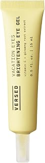Versed Vacation Eyes Brightening Eye Gel - Lightweight Cooling Gel For Puffy Eyes with Vitamin C, Ginseng Root Extract and Niacinamide - Help Reduce Under-Eye Darkness - Vegan (0.5 fl oz)