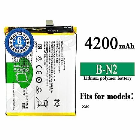 Image of Original B-N2 Battery for Vivo X50 /15.90WH 3.87V /4.45V Battery with 6 Month Warranty** (BB185)