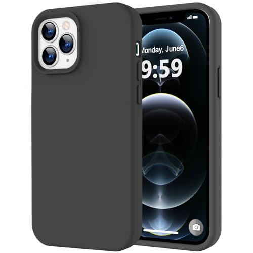 Image of LOVE 3000 Compatible with iPhone 12 Pro Max Phone Case | Thickening 2.1 MM Liquid Silicone | Anti-Scratch Microfiber Lining | Full-Body Duty Heavy Protection Case for Men, Black