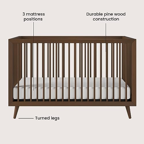 Child-Craft-Cranbrook-4-in-1-Convertible-Crib-Baby-Crib-Converts-to-Day-Bed-Toddler-Bed-and-Full-Size-Bed-3-Adjustable-Mattress-Positions-Non-Toxic-Baby-Safe-Finish-Toasted-Chestnut