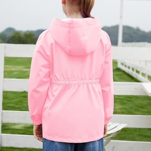 Girls Raincoats Long Sleeve Hoodies Waterproof Casual Full Zipper Smooth Loose Fashion Hoodie with Pockets4