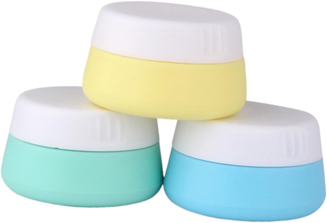 3pcs Silicone Cream Jars 10ml 20ml Portable Reusable Containers