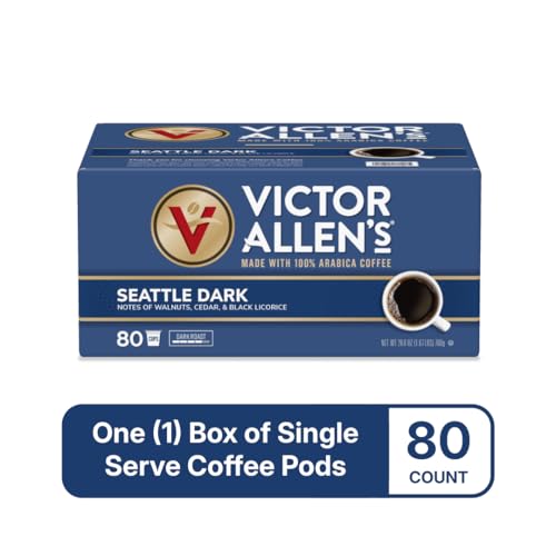 Image of Victor Allen's Coffee Seattle Dark, Dark Roast, 80 Count, Single Serve Coffee Pods for Keurig K-Cup Brewers