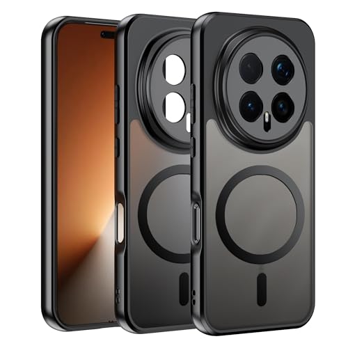 Effcotuo Magnetisch Hülle für Honor Magic 8 Pro Magnetic Case [Kompatibel mit MagSafe] Flexibles Silikon + Mattiertes Acryl-Schutzhülle Magnet Handyhülle Case Durchscheinende Matt SchutzHülle