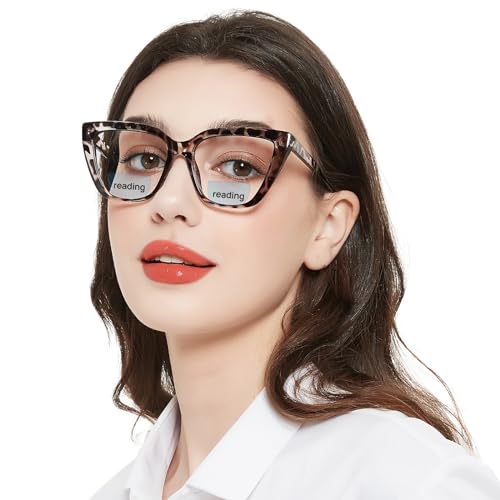 WEMOOTANTS Cat Eye Bifocal Reading Glasses Women's Large Tortoise Bifocals Readers Glass 1.0 1.25 1.5 1.75 2.0 2.25 2.5 2.75 3.0 3.5