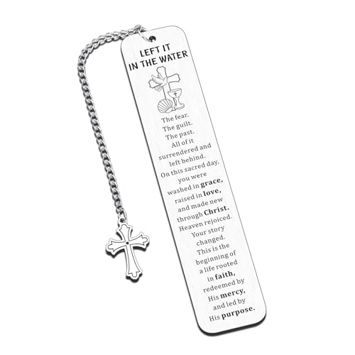 Baptism Gifts for Boys Girls Adult Christian Baptism Gifts for Women Men Left It in the Water Confirmation First Communion Faith Bookmark College Dorm Room Essentials School Supplies Christmas Easter