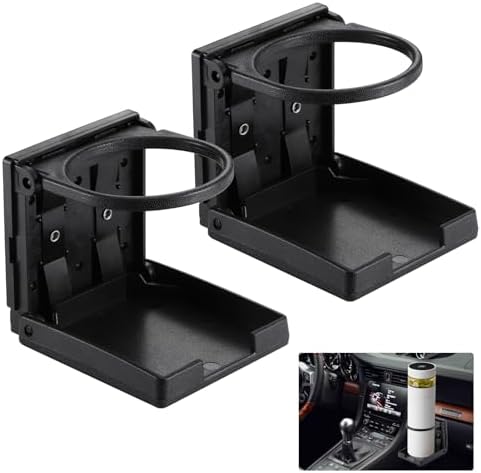2 Porte-Gobelets Pliables Voiture - Pour Bouteilles Jusqu'à 75mm, Installation Facile, ABS