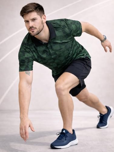 Image of Man Blue Printed Active Wear Sports T-Shirt