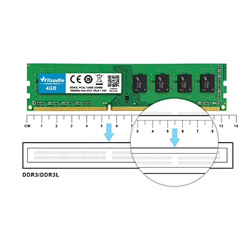 Image of DDR3 /DDR3L 8GB Kit (2x4GB) RAM 1600MHz CL11 UDIMM, Desktop Memory Module PC3-12800 /PC3L-12800 240-Pin 1.35V /1.5V 2Rx8 Dual Rank Non-ECC Unbuffered PC Computer RAM Stick Upgrade - Green