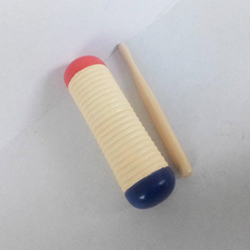 NUOBESTY Coqueteleira Guiro de Madeira com Raspador para Percussão em Sala de Aula ou Reprodução em
