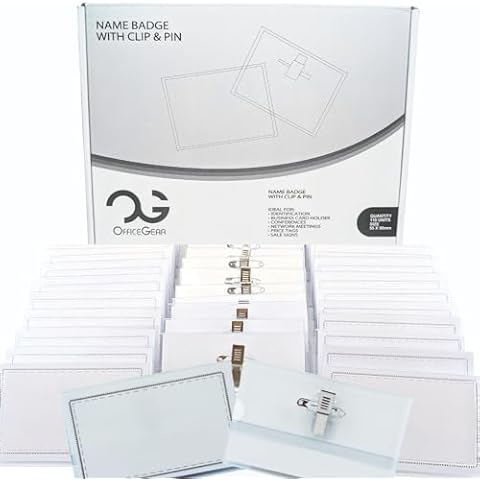 OfficeGear Name Badges with Clips and Pins Cover