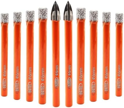 BGTEC Juego de Brocas de Diamante en Seco - 8pzs Brocas de 6mm pa...