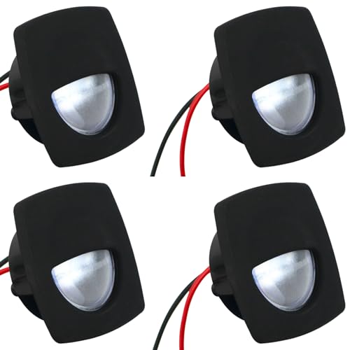 Five Oceans Luz LED Blanca fría para Camino, Carcasa Negra, Paquete de 4, Cool White w/Black Housing (4 Pack)
