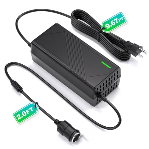 Arecwy AC to DC Converter 20A/240W/12.36FT/110V-240V to 12V Converter Car Cigarette Lighter Socket AC/DC Power Adapter for Inflator, Car Refrigerator, Car Vacuum Cleaner and More by Arecwy - Used condition - CA$33.11