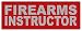 TACTICAL IDENTIFICATION PATCHES Firearms Instructor - 11x4 - Gray Lettering - Red Backing - Hook Fabric