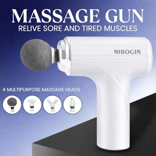 Image of Massage Gun for Body Pain Relief | Mini Massager Gun for Back Pain & Muscle Recovery | Portable Gun Massager for Deep Tissue Massage | Back Massager & Body Massage Gun (White)