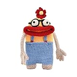 FitJinZun Funny Handmade Woven Mini Crossbody Shoulder Bag For Women Cell Phone Purse Travel Pouch (Yellow Blue Red)