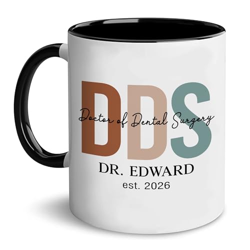 VD2025 Personalized Doctor Of Dental Surgery DDS Coffee Mug, Gifts For Men Women, Dr Appreciations Thank You Gift, Medical Student Grad Gifts For Him Her, New Doctor Cup