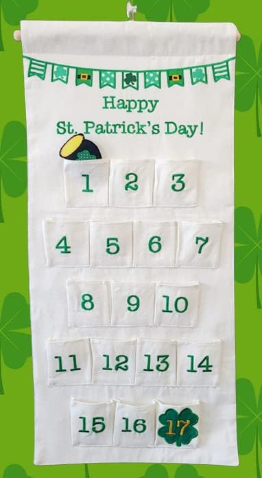 Calendario de cuenta regresiva del día de San Patricio para colgar en la pared para familias y niños por Pockets of Learning