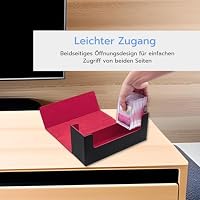 Tolesum Card Deck Box for MTG, Gathering Kartenbox für 580+ Ungesleevte Karten/ 35pt/130PT Sammelkarten Hüllen, PU Leder Magnetic Sammelkarten Box Kompatibel Magic Commander TCG Karten -Schwarz&Rot – Ansicht 7