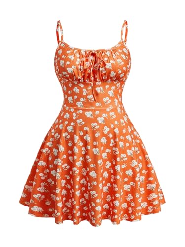 Image of Verdusa Women's Plus Size Floral Summer Dresses Boho Short Sundress Holiday Cami Flowy Dress